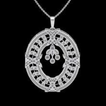 1.51 Ctw VS/SI1 Diamond 14K White Gold Necklace(ALL DIAMOND ARE LAB GROWN )