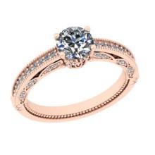 1.30 Ctw VS/SI1 Diamond Style 14K Rose Gold Engagement Filigree Ring ALL DIAMOND ARE LAB GROWN