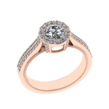 1.25 Ctw SI2/I1 Diamond 14K Rose Gold Engagement Halo Ring (ALL DIAMOND ARE LAB GROWN)