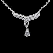 1.21 Ctw VS/SI1 Diamond 14K White Gold Necklace (ALL DIAMOND ARE LAB GROWN )
