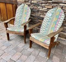 Pair Adirondack Chairs with Cushions