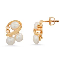 14K Yellow Gold Setting with six 5.5mm Cultured Pearls and .08ct Diamond Earrings