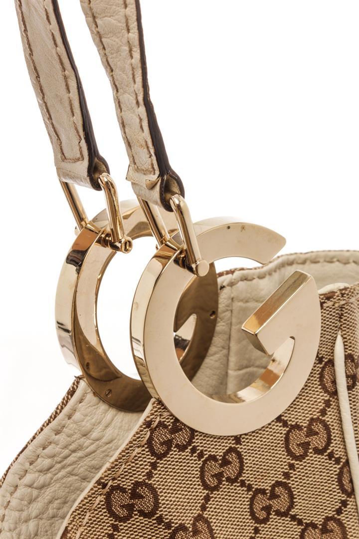 Gucci Brown Leather Charlotte GG Shoulder Bag