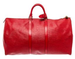Louis Vuitton Red Epi Leather Keepall 55 Travel Bag