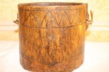 Handmade Wooden Pail 8.5 in. tall