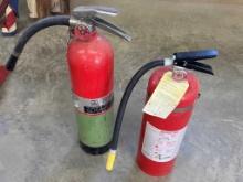 2 FIRE EXTINGUISHERS --- ONE SHOWS GOOD AND ONE DOES NOT