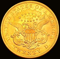 1867-S $20 Gold Double Eagle CHOICE BU+