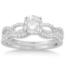 Infinity Twisted Diamond Matching Bridal Set in 18K White Gold 1.34ctw