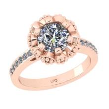 1.90 Ctw SI2/I1 Diamond 18K Rose Gold Engagement Ring
