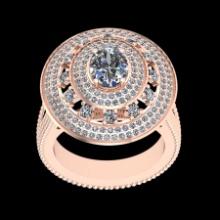 5.23 Ctw SI2/I1 Diamond 18K Rose Gold Engagement Ring