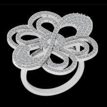 1.10 Ctw SI2/I1 Diamond 18K White Gold Engagement Ring