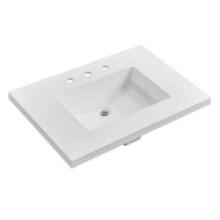 Fairmont Designs FdSTONE Vanity Top with 8" Widespread Faucet Holes in Matte White (Vanity Base Sold