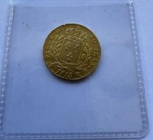1815 R FRANCE 20 FRANCS COIN - LOUIS XVIII
