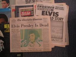 Elvis Presley Vinyl Record Albums and Newspapers