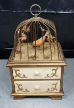 Vtg  Automation Birg Cage Jewelry Music Box NORLEANS Japan