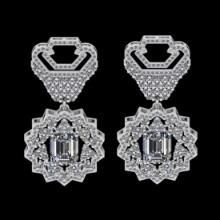5.73 Ctw VS/SI1 Diamond 14K White Gold Dangling Earrings (ALL DIAMOND ARE LAB GROWN )