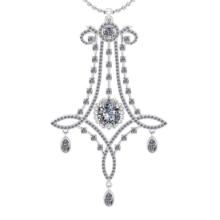 4.68 Ctw VS/SI1 Diamond 14K White Gold Vintage Style Necklace ALL Diamond ARE LAB GROWN Diamond