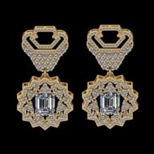 5.73 Ctw VS/SI1 Diamond 14K Yellow Gold Dangling Earrings (ALL DIAMOND ARE LAB GROWN )