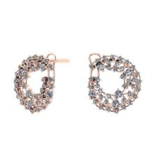 3.51 Ctw SI2/I1 Diamond 14K Rose Gold Earrings (ALL DIAMOND ARE LAB GROWN)