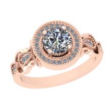 1.16 Ctw VS/SI1 Diamond Style 14K Rose Gold Engagement Halo Ring ALL DIAMOND ARE LAB GROWN