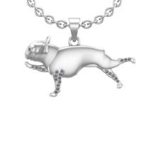 0.17 Ctw VS/SI1 Diamond 14K White Gold Gift for Animal Lovers Pendant Necklace ALL DIAMOND ARE LAB G