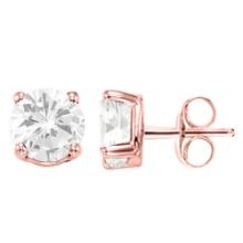 CERTIFIED 1.58 CTW ROUND J/SI2 DIAMOND (LAB GROWN Certified DIAMOND SOLITAIRE EARRINGS ) IN 14K YELL