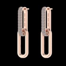 2.44 CtwVS/SI1 Diamond 14K Rose Gold Earrings (ALL DIAMOND ARE LAB GROWN)