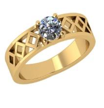 CERTIFIED 1 CTW G/SI1 ROUND (LAB GROWN Certified DIAMOND SOLITAIRE RING ) IN 14K YELLOW GOLD