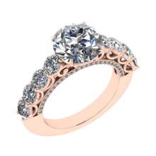 4.65 Ctw VS/SI1 Diamond14K Rose Gold Engagement Ring (ALL DIAMOND ARE LAB GROWN)