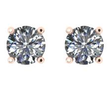 CERTIFIED 1.52 CTW ROUND D/VS1 DIAMOND (LAB GROWN Certified DIAMOND SOLITAIRE EARRINGS ) IN 14K YELL