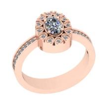 0.71 Ctw VS/SI1 Diamond Style Prong Set 14K Rose Gold Engagement Halo Ring ALL DIAMOND ARE LAB GROWN
