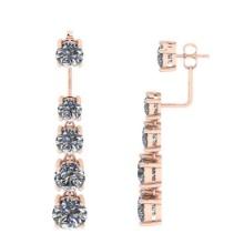 3.96 Ctw VS/SI1 Diamond 14K Rose Gold Earrings ALL DIAMOND ARE LAB GROWN