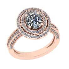 1.86 Ctw VS/SI1 Diamond Style 14K Rose Gold Engagement Halo Ring ALL DIAMOND ARE LAB GROWN