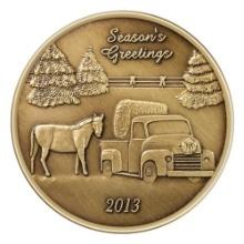 Christmas Bronze 2013 Seasons Greetings Farm 1oz X-6