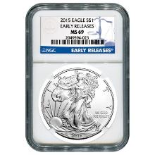 Certified Uncirculated Silver Eagle 2015 MS69 NGC Early Release