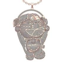 11.44 Ctw VS/SI1 Diamond 10K Rose Gold Hip Hop Style Necklace (ALL DIAMOND ARE LAB GROWN )