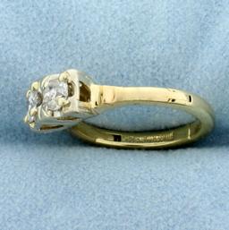 Vintage Two Stone Old European Cut Diamond Friendship Ring With Expandable Shank In 14k Yellow Gold