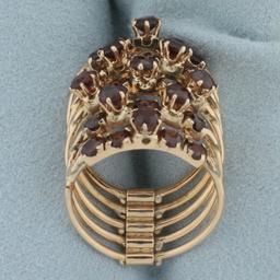 Garnet Stacking Ring Set In 14k Rose Gold