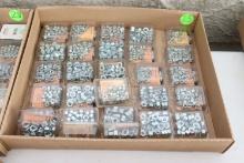 Assortment of nuts, hex nuts, nylon nuts