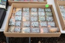 Assortment of nuts, hex nuts, nylon nuts