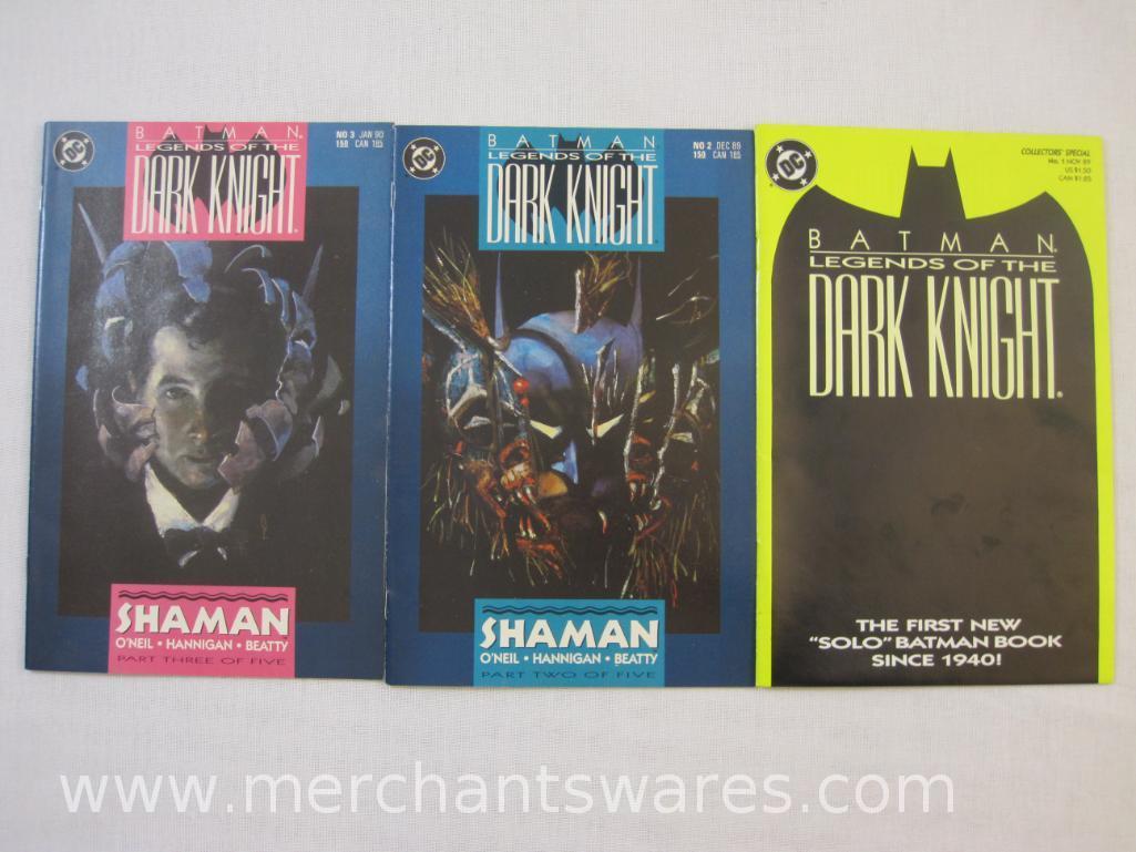 Four Batman Dark Knight Comics including Batman Legends of the Dark Knight Nos. 1-3 and Batman The