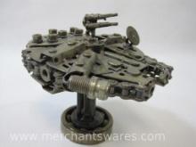 Star Wars Millennium Falcon Scrap Metal Sculpture, approx 6 inches tall, 3 lbs 7 oz