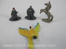 Figurines includes 2 Harry Potter Painted Metal Figures, WWF Series 3 Frankie the Parrot (Koko B.