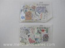 100 Different Postage Stamps of Japan and 100 of China