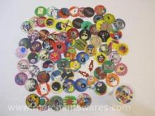 5 Inch Tube of Assorted POGS and Slammers including 8 Ball, Poison and more, 2 oz