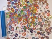 Large Tube of Assorted POGS and Slammers including Sports Teams, US States and More, 12 oz
