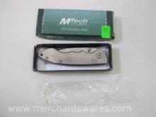 MTech USA 440 Stainless Folding Knife MT-220, Locking Blade with Pocket Clip, New, 5 oz