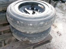 (0501)  25.5x8-14 Air Craft Tires On 5 Lug Rims