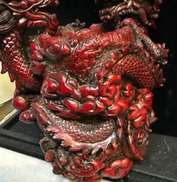 Double Dragons Vase for Holding incense sticks