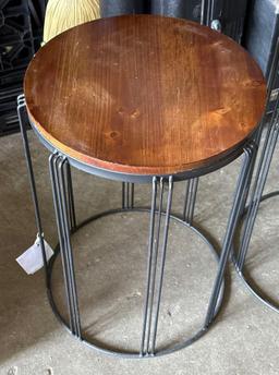 2 Small Wood and Metal Accent Tables 24" x 20"